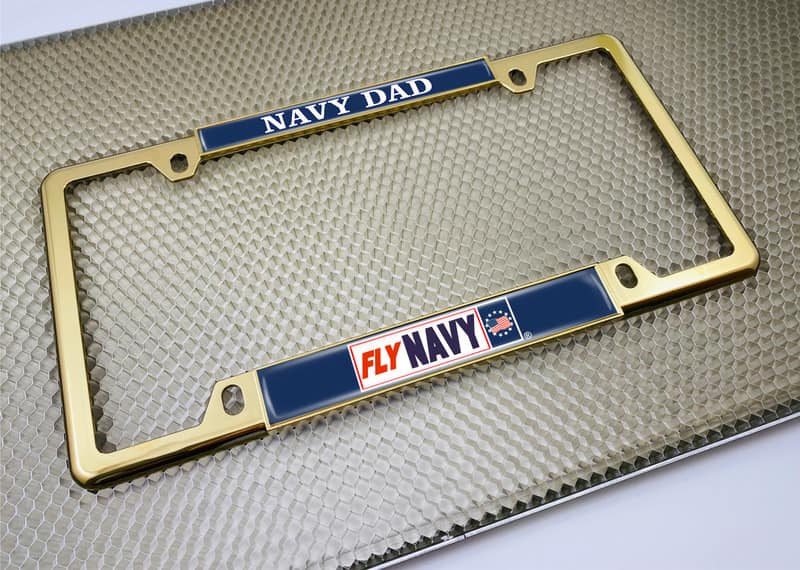 Fly Navy Dad - Car Metal License Plate Frame